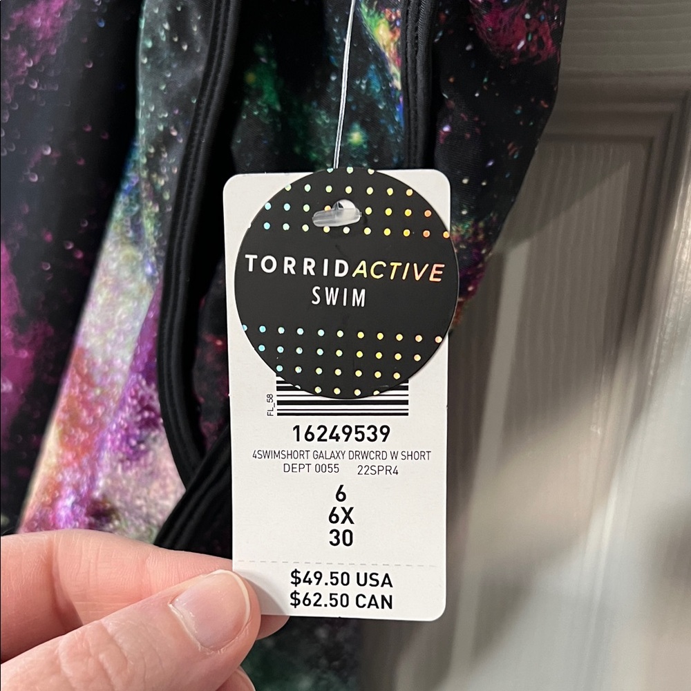 Torrid Multicolor Galaxy Print Swim Shorts - Picture 2 of 7